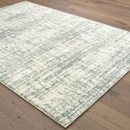 4’X6’ Ivory And Gray Abstract Strokes Area Rug
