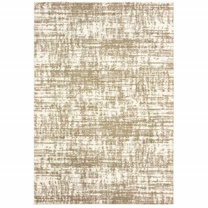 5’X8’ Ivory And Gray Abstract Strokes Area Rug