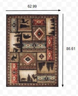 2’X8’ Black And Brown Nature Lodge Runner Rug
