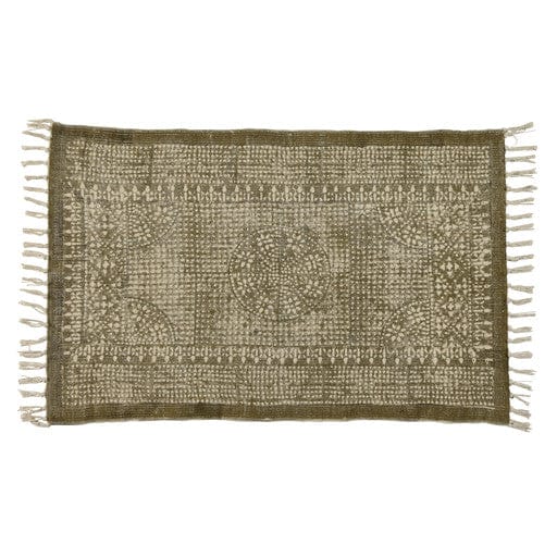 8’ Putty Distressed Medallion Runner Rug