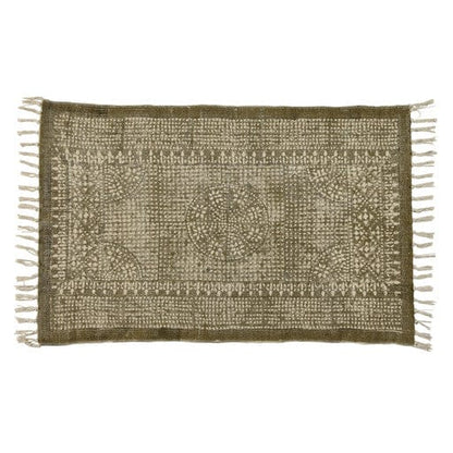 8’ Putty Distressed Medallion Runner Rug