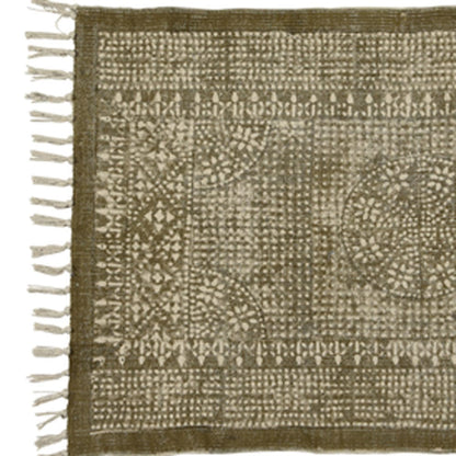 8’ Putty Distressed Medallion Runner Rug