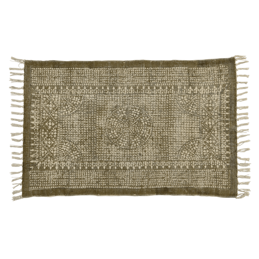 8’ Putty Distressed Medallion Runner Rug