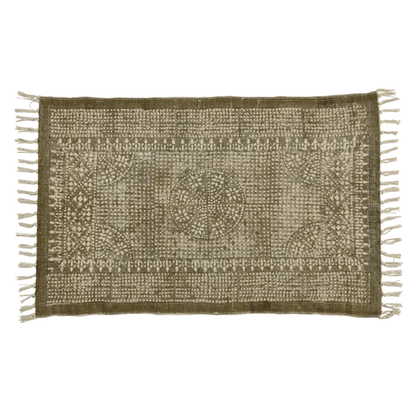 8’ Putty Distressed Medallion Runner Rug