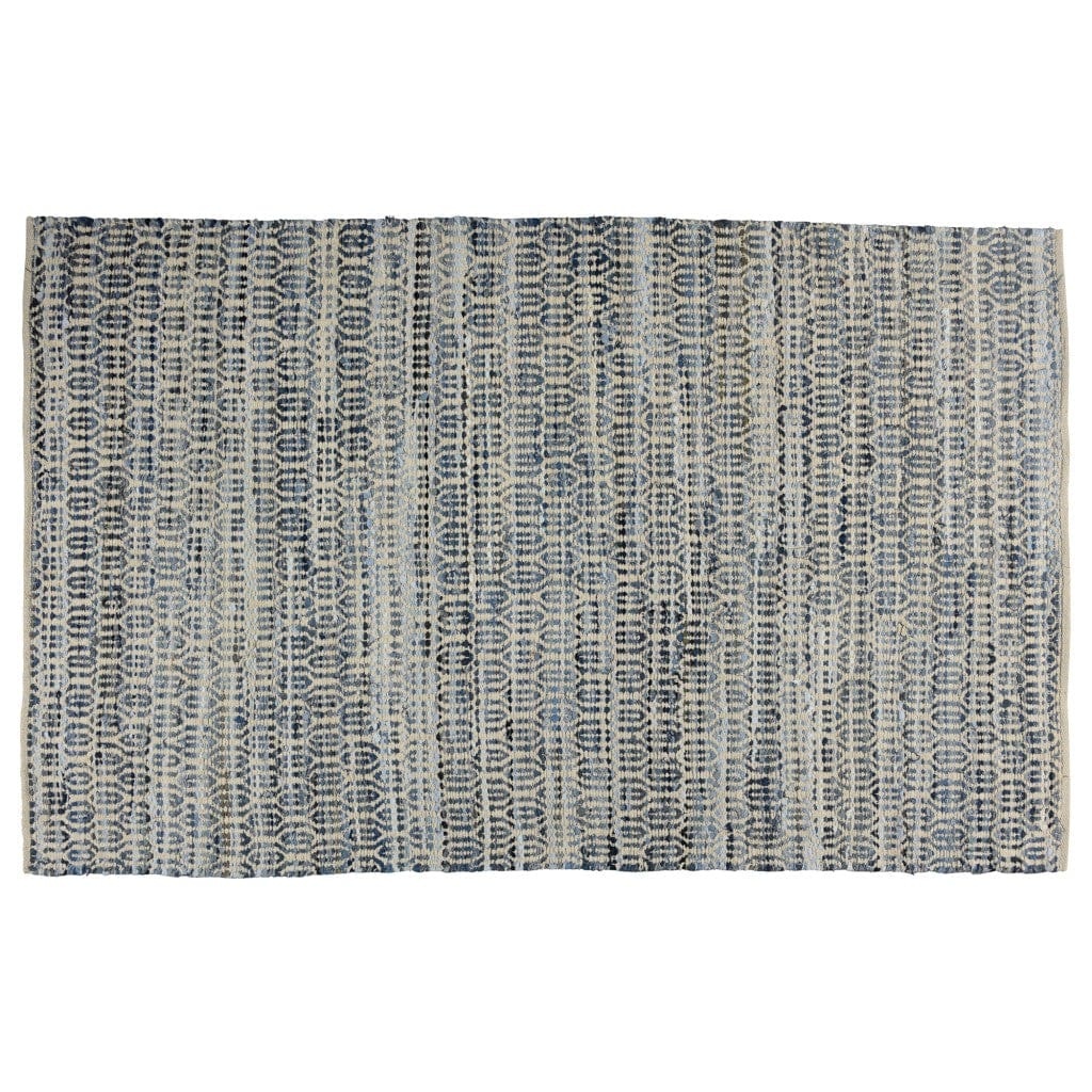 5’ X 8’ Blue And Gray Ogee Area Rug