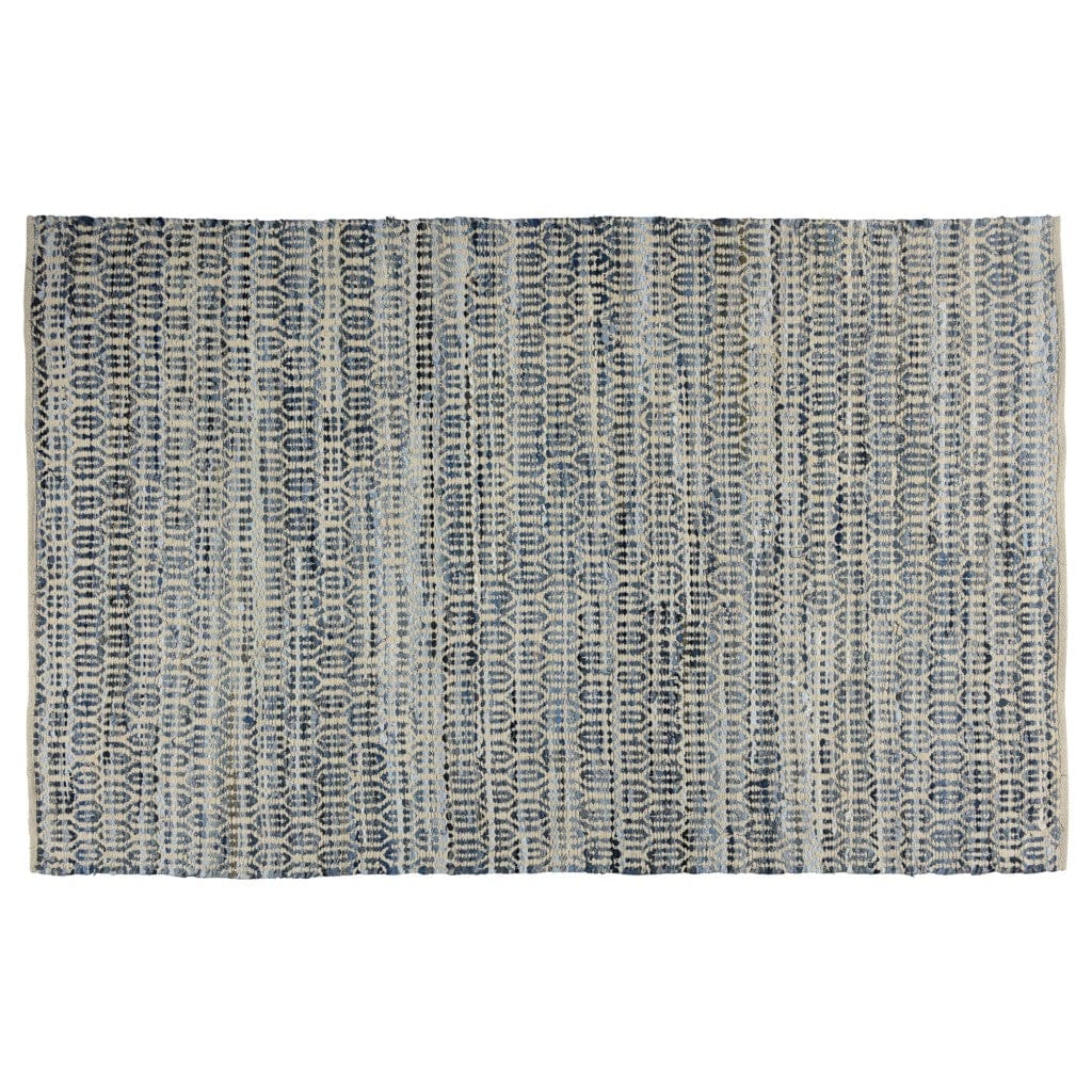 5’ X 8’ Blue And Gray Ogee Area Rug