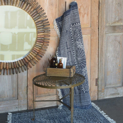 4’ X 6’ Blue And Ivory Batik Area Rug