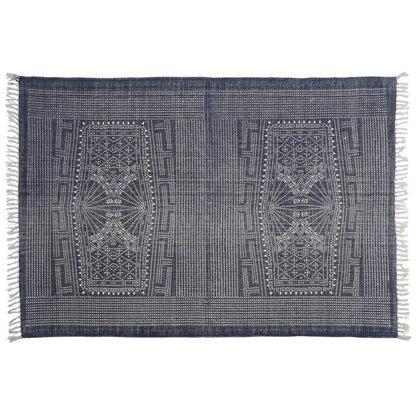 4’ X 6’ Blue And Ivory Batik Area Rug