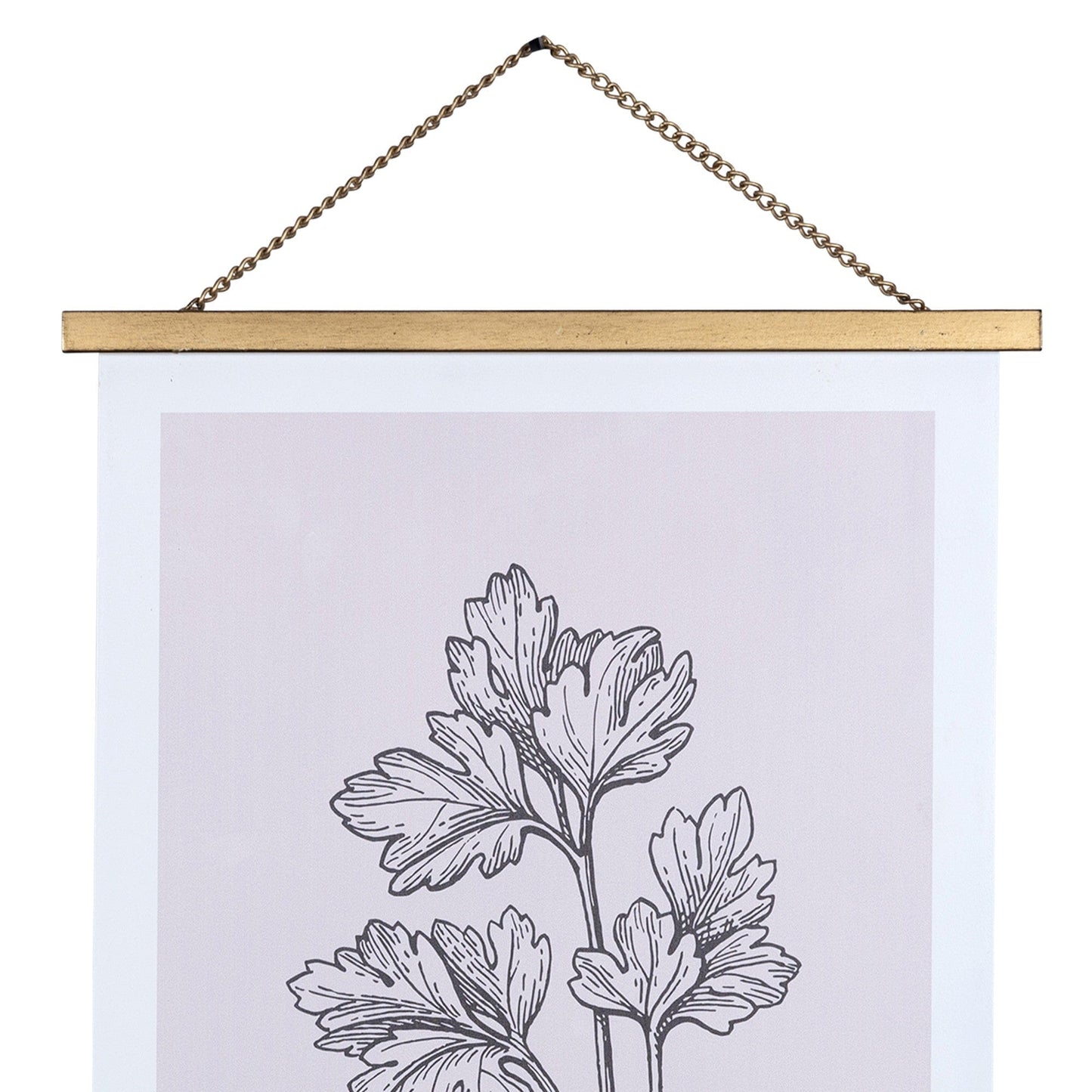 Pink Floral Print Scroll Wall Art