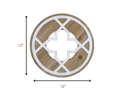 Rustic Two Tone Round Wall Decor