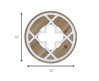 Rustic Two Tone Round Wall Decor