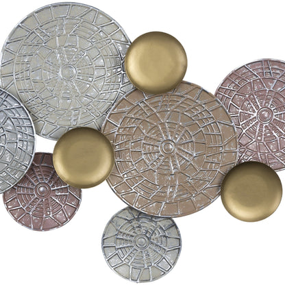 Pink And Gold Metal Plate Wall Decor