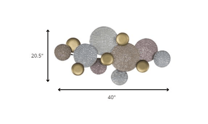 Pink And Gold Metal Plate Wall Decor