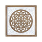 White Ethnic Wood And Metal Square Wall Plaque