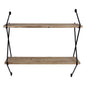Two Tier Metal And Wood Wall Shelf