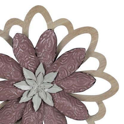 Pink Embossed Floral Wall Decor