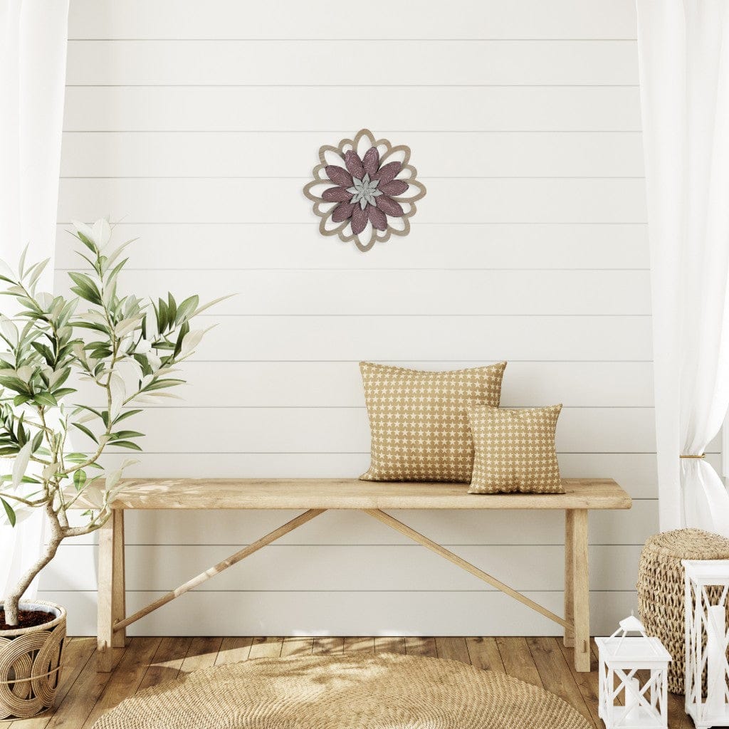 Pink Embossed Floral Wall Decor