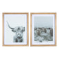 Set Of Two Wooden Highland Cows Wall Art