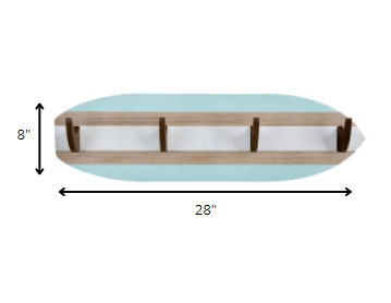 Surfboard Shaped Wall Hooks