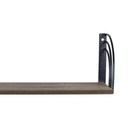 Set Of Two Arched Wooden Floating Wall Shelves