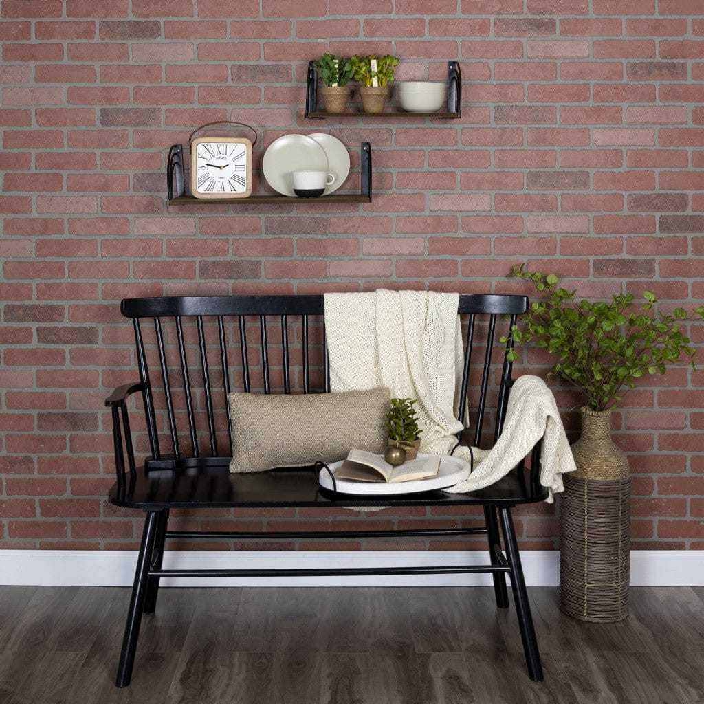 Set Of Two Arched Wooden Floating Wall Shelves