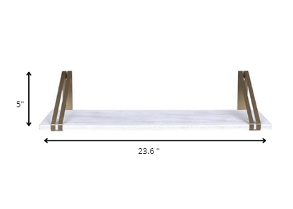 White And Gold Metal Wall Shelf