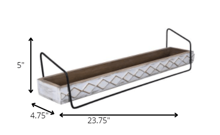 Rustic Pattern Wooden Wall Shelf