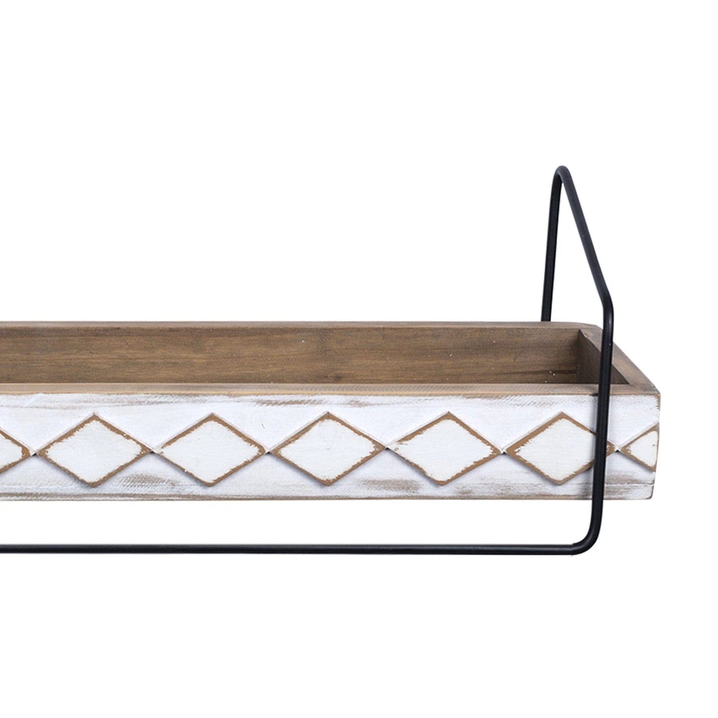 Rustic Pattern Wooden Wall Shelf