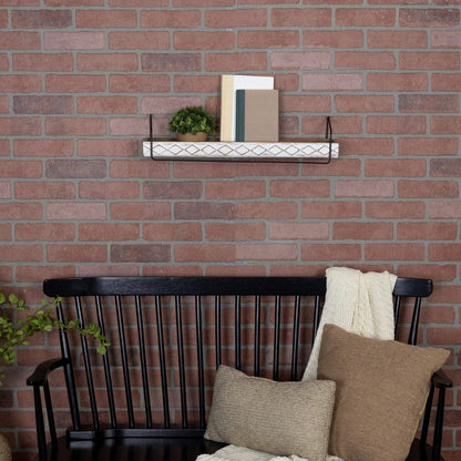 Rustic Pattern Wooden Wall Shelf