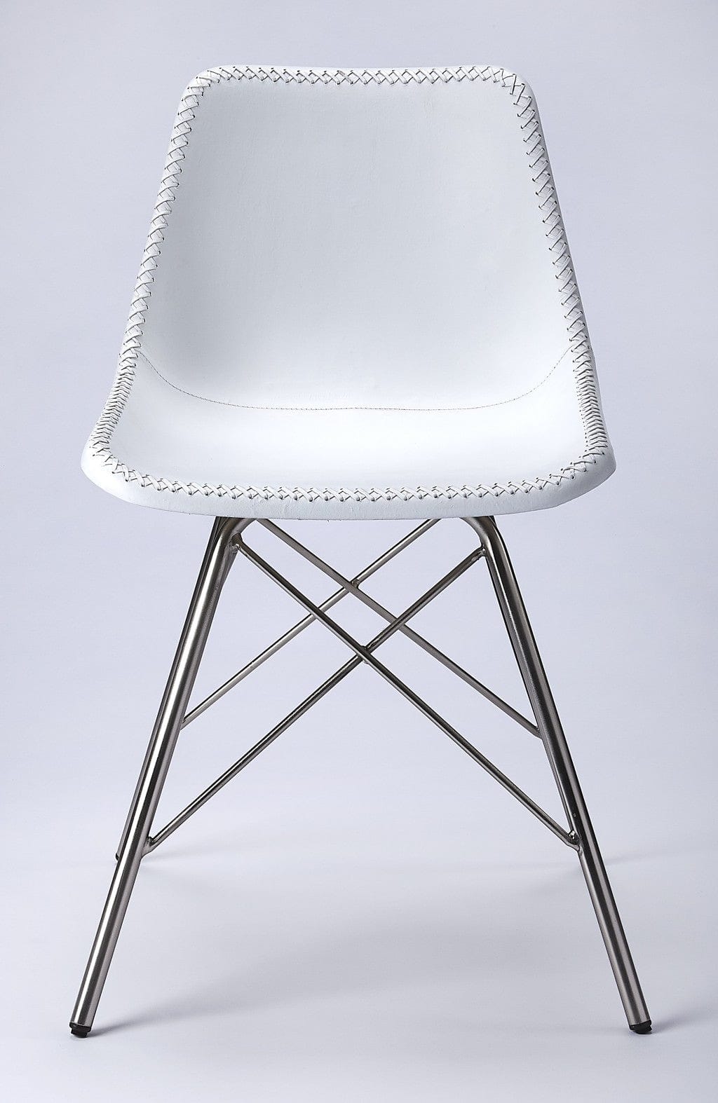 White Leather Accent Chair