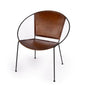 Modern Ring Shape Brown Leather Accent Chair