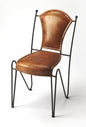 Modern Rustic Iron And Leather Side Chair