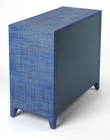 Amelle Blue Raffia Accent Chest