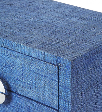 Amelle Blue Raffia Accent Chest