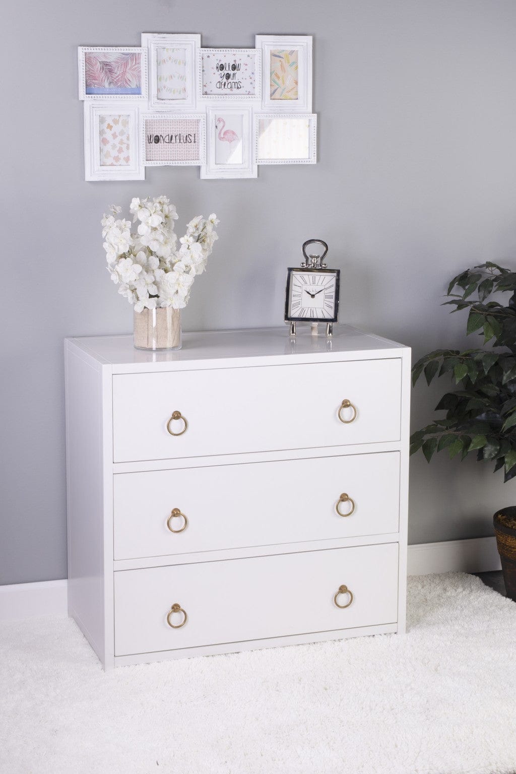 Lark White 3 Drawer Chest