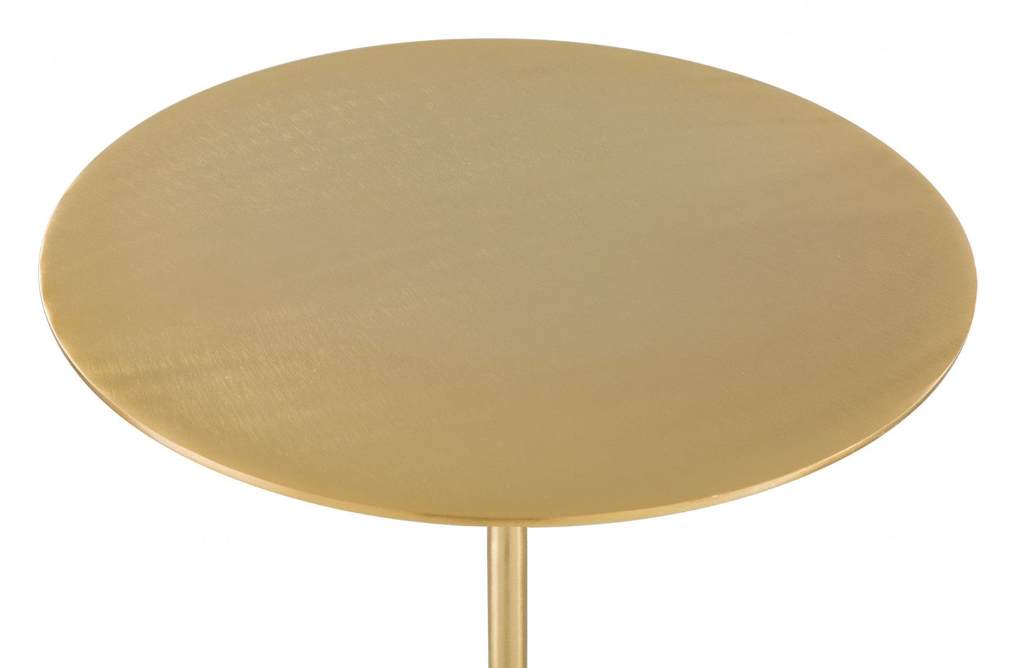 23" White And Gold Steel Round End Table