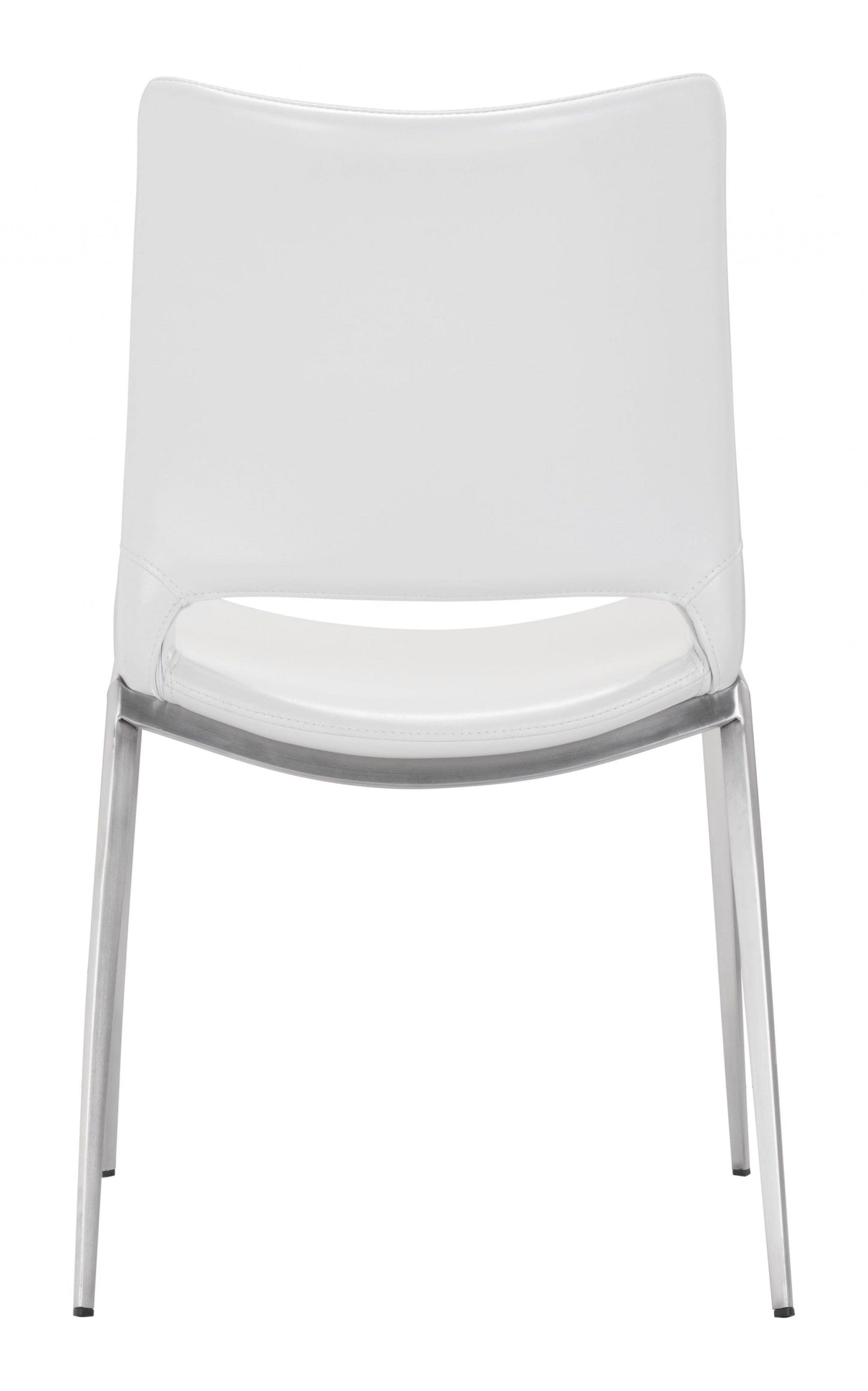 Cradle White Faux Leather Side or Dining Chairs Set of 2