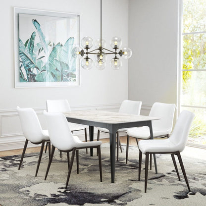 Stich White Faux Leather Side or Dining Chairs Set of 2 Chairs