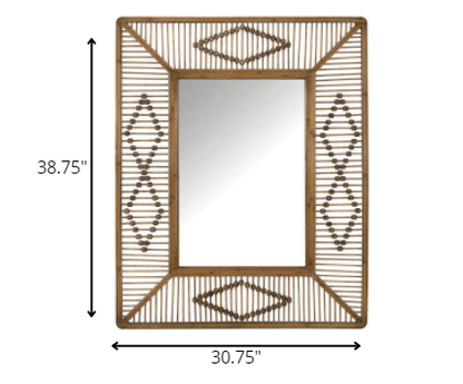 Bohemian Beaded Rectangle Wall Mirror