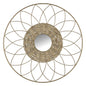 Wooden Sunflower Round Wall Mirror