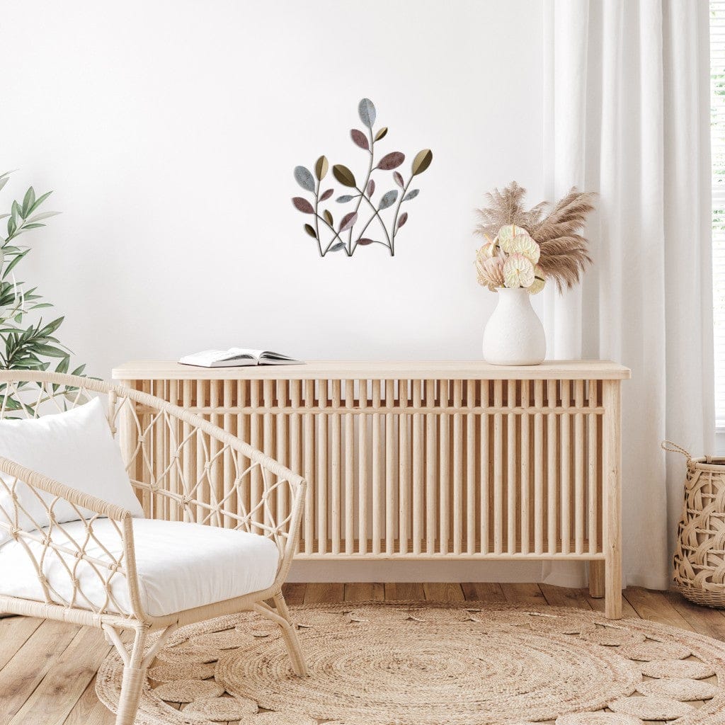 Muted Metal Botanical Stem Wall Decor