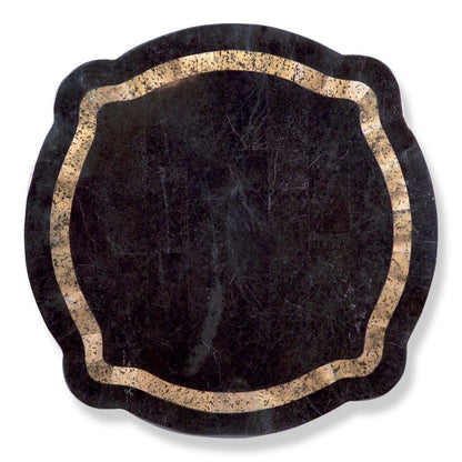 20" Brown And Black Stone Free Form Coffee Table With Drawer