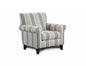 Classic Gray And Blue Stripe Comfy Armchair