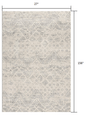 2’ X 10’ Ivory Distressed Ikat Pattern Runner Rug