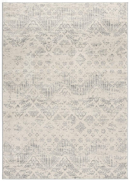 2’ X 10’ Ivory Distressed Ikat Pattern Runner Rug