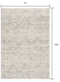 2’ X 10’ Ivory Distressed Ikat Pattern Runner Rug