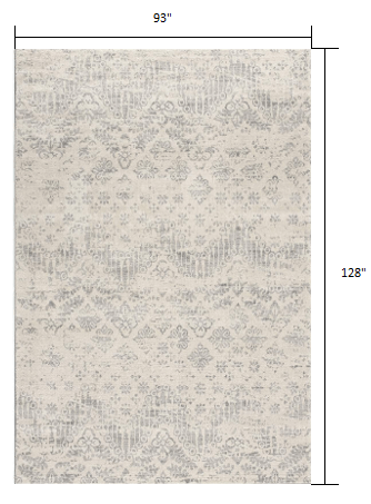 2’ X 10’ Ivory Distressed Ikat Pattern Runner Rug