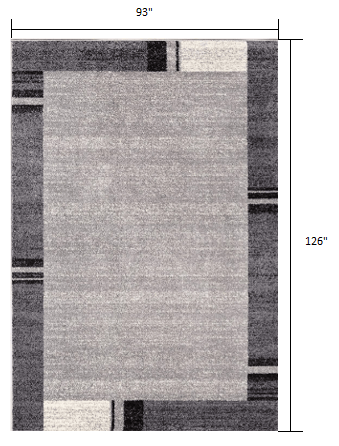 7’ X 9’ Gray Modern Bordered Area Rug