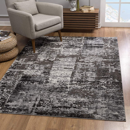 4’ X 6’ Gray Modern Abstract Area Rug
