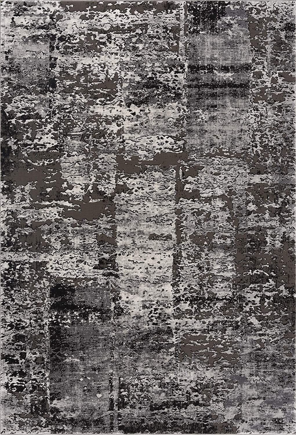 4’ X 6’ Gray Modern Abstract Area Rug